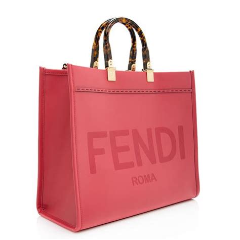 fendi leather logo shopper|fendi sunshine shopper large tote.